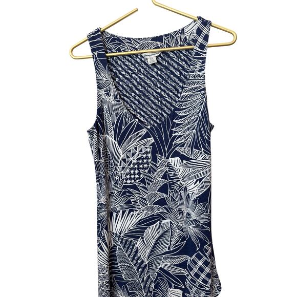 Tommy Bahama Navy White Leaf Print Maxi Dress Sleeveless V‑Neck Women’s S - Picture 5 of 8